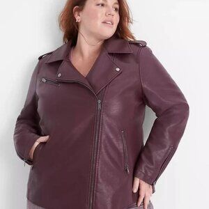 EUC - Lane Bryant Faux Leather Moto Jacket - sz 14/16